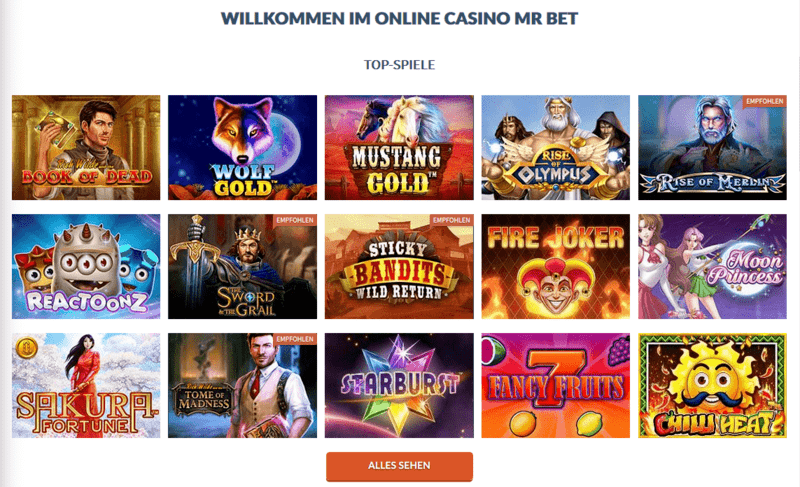 MrBet Casino - Bonuscodes für das beliebteste Casino Deutschlands